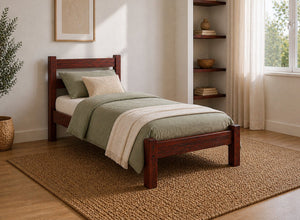 Newport Mahogany Wooden Bed, Single Size