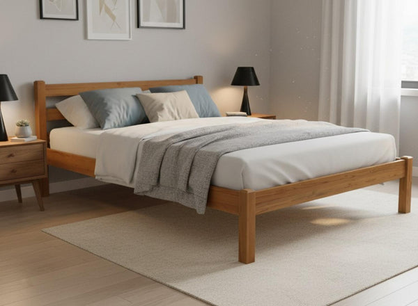 Newport Wooden Bed in Oak Finish