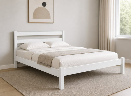 Newport White Wooden Bed