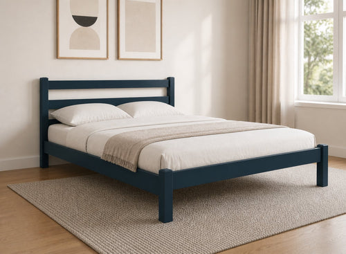 Newport Blue Wooden Bed