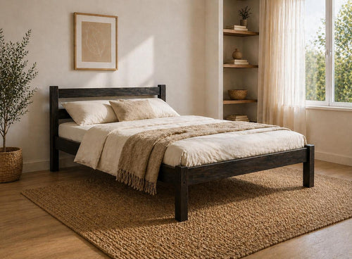 Newport Stained Black Wooden Bed