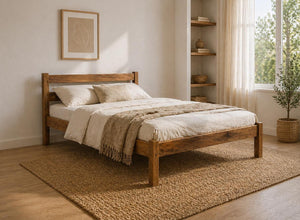 Newport Stained Oak Wooden Bed