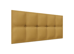 Inidigo Strutted Headboard Finished in Moda Ochre Yellow
