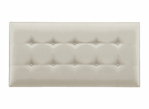 Orchid Emperor headboard in flat weave putty, featuring a rectangular tufted design.