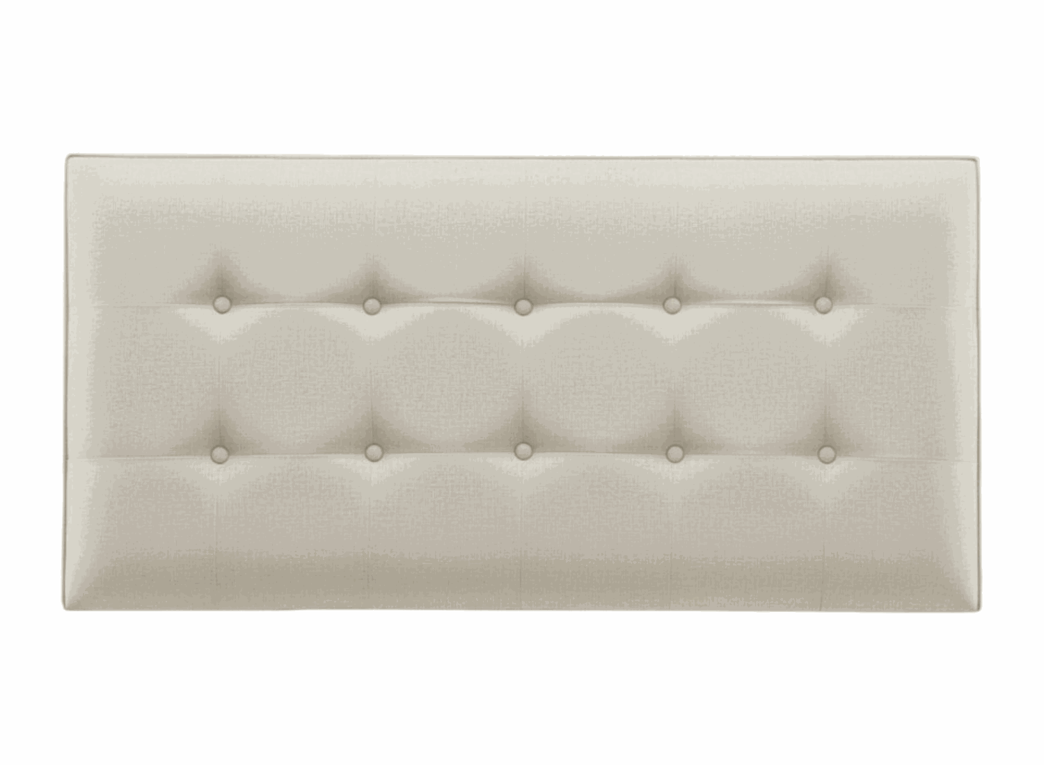 Orchid Emperor headboard in flat weave putty, featuring a rectangular tufted design.
