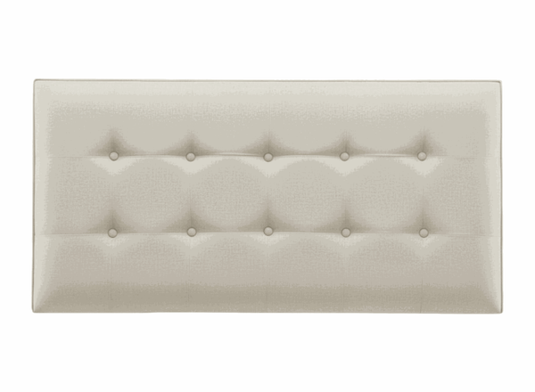 Orchid Emperor headboard in flat weave putty, featuring a rectangular tufted design.