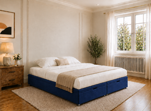 Oversized Ottoman Base in Royal Blue Velvet