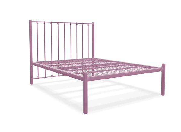 Norfolk Low End Metal Bed Frame Finished in Pink