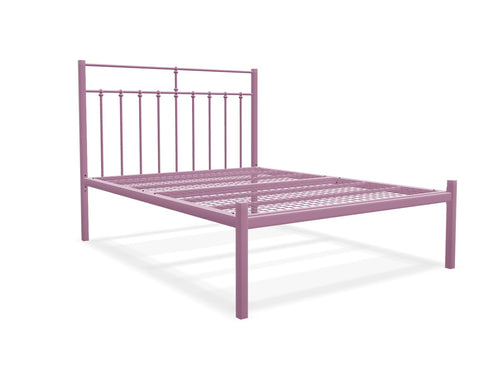 Lenox Low End Metal Bed Frame Finished in Painted Pink