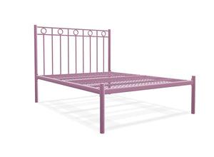 Ivy Low End Metal Bed Frame Finished in Painted Pink