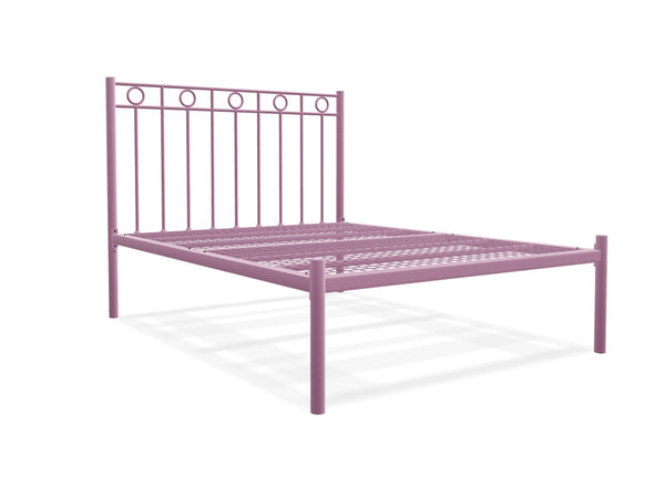 Ivy Low End Metal Bed Frame Finished in Painted Pink