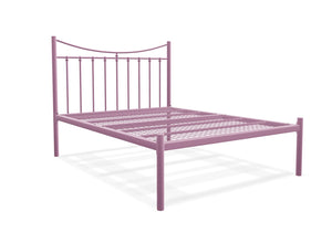 Bronx Low End Metal Bed Frame Finished in Painted Pink
