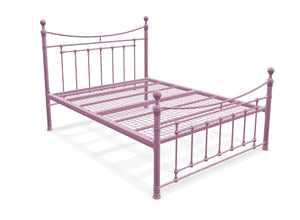 Carbrook Metal Bed Frame Finished in Pink