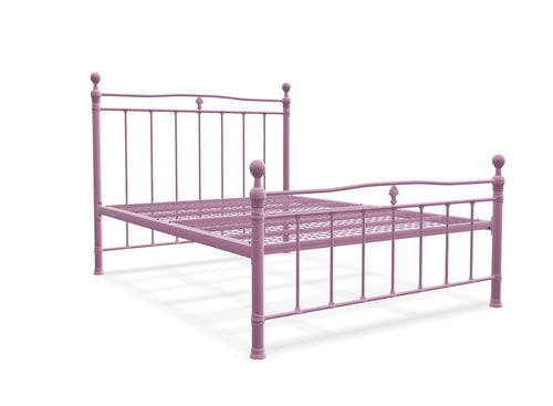 Tunstall Metal Bed Frame Finished in Painted Pink