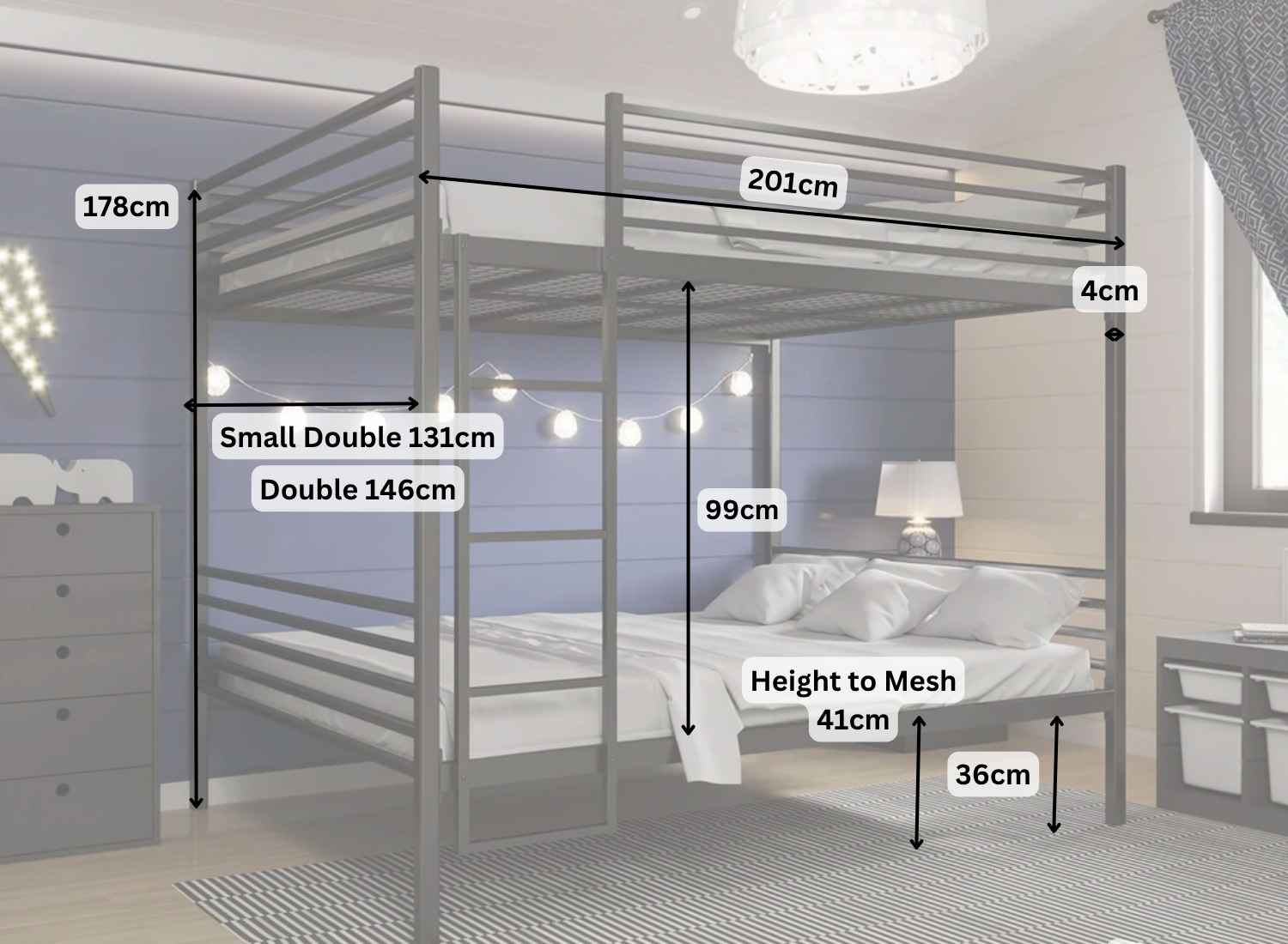 Quad Bunk Bed Dimensions