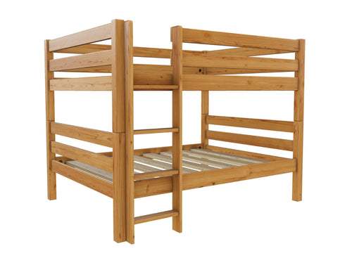 Quad Wooden Bunk Bed Finished in Stained Antique
