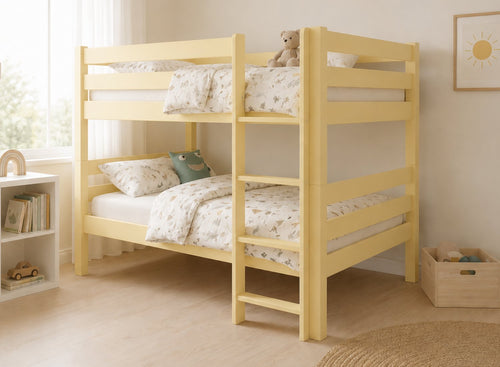 Keswick Wooden Quad Bunk in Painted Yellow (Right Ladder)