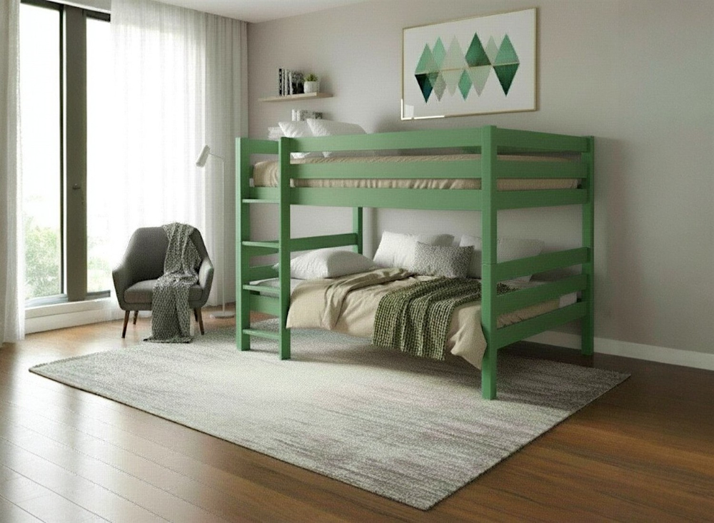 Quad Wooden Bunk in Oak Finish (Left Ladder)