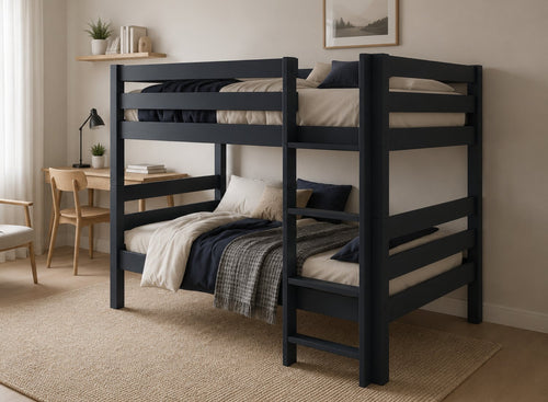 Keswick Wooden Quad Bunk in Painted Blue (Right Ladder)
