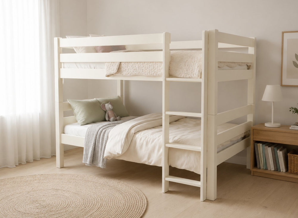 Keswick Wooden Quad Bunk in Painted Pink (Right Ladder)