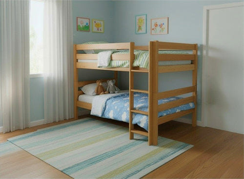 Quad Wooden Bunk in Antique Finish (Right Ladder)
