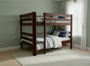 Quad Wooden Bunk in Mahogany Finish (Left Ladder)