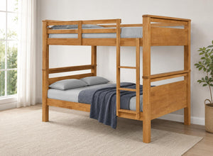 Quad Wooden Bunk Bed in Light Oak