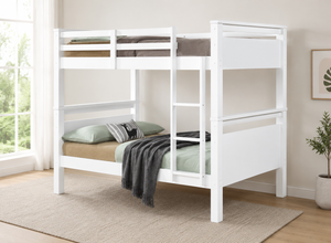 Quad Wooden Bunk Bed in White