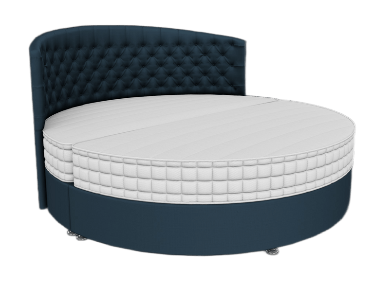 Round Bed in Navy Blue Fabric
