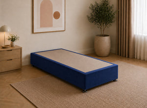 Single Divan Base in Royal Blue Velvet