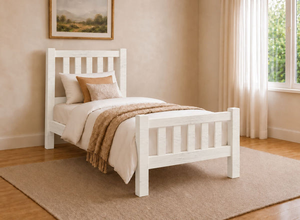 Shelton Painted Cream Solid Oak Bed in High End, Single Size