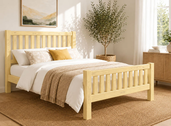 Shelton Painted Yellow Solid Oak Bed in High End