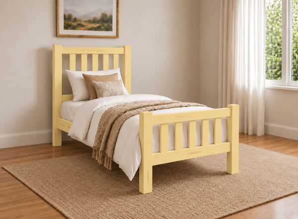 Shelton Painted Yellow Solid Oak Bed in High End, Single Size