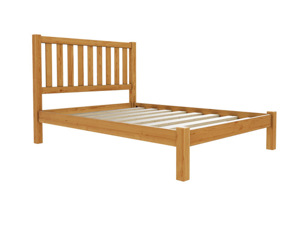 Shelton Low End Wooden Bed Finished in Stained Antique