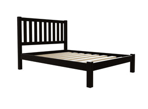 Shelton Low End Wooden Bed Finished in Stained Black Ash