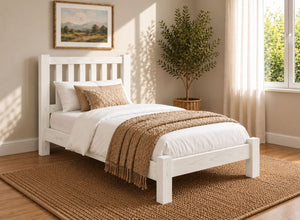 Shelton Painted Cream Solid Oak Bed in Low End, Single Size
