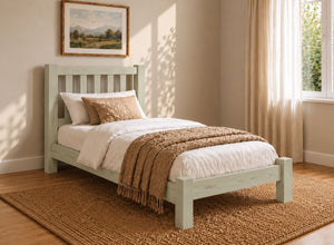 Shelton Painted Green Solid Oak Bed in Low End, Single Size
