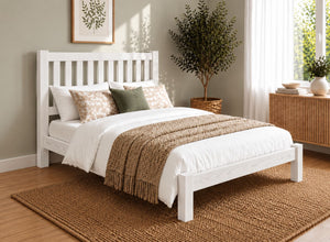 Shelton Painted White Solid Oak Bed in Low End