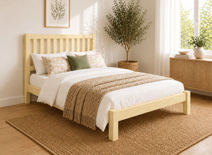Shelton Painted Yellow Solid Oak Bed in Low End