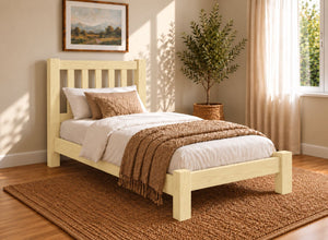 Shelton Painted Yellow Solid Oak Bed in Low End, Single Size