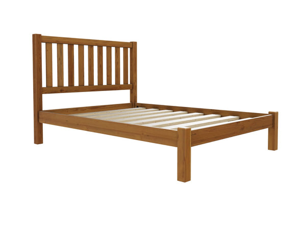 Shelton Low End Wooden Bed Finished in Stained Oak
