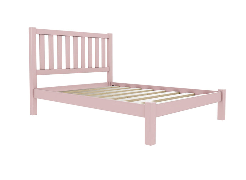Shelton Low End Oak Bed Finished in Painted Nancys Blushes Pink