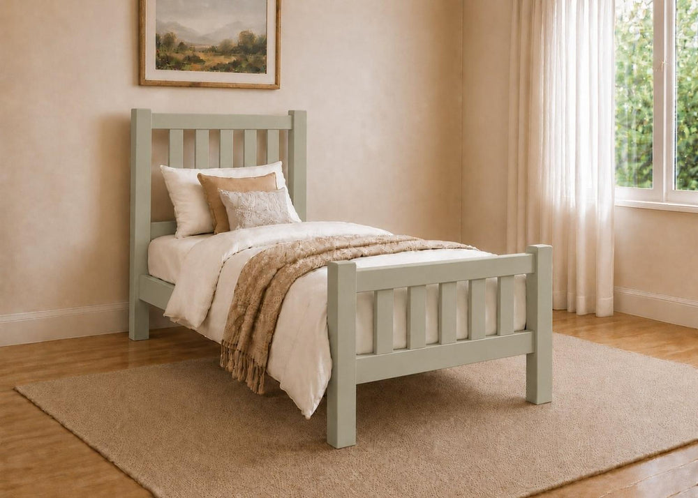 Shelton Stained Oak Wooden Bed in High End