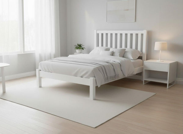 Shelton Bed in All White Finish (Low End)