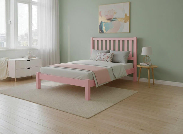 Shelton Bed in Nancy's Blushes Pink Finish (Low End)