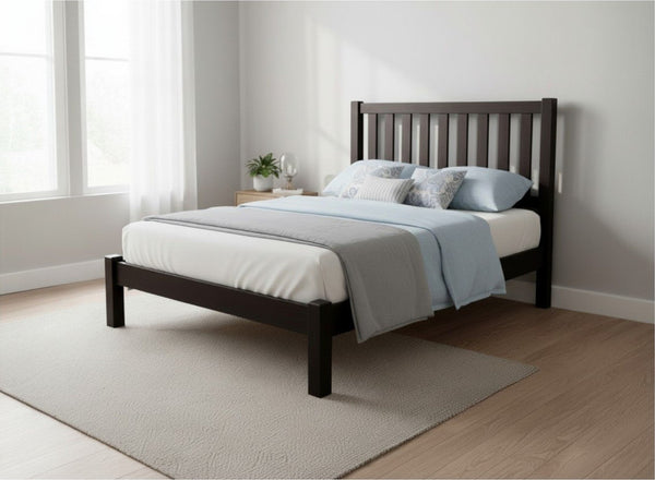 Shelton Wooden Bed Low End in Black Ash Finish