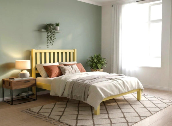 Shelton Bed in Dayroom Yellow Finish (Low End)