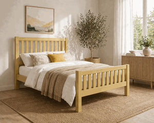 Shelton Yellow Wooden Bed Frame High End - Dayroom Yellow