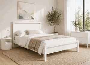 Shernborne White Wooden Bed Frame - All White