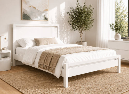 Shernborne White Wooden Bed Frame - All White